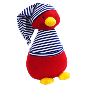 Kate Finn Fleece Penguin Royal Stripe Soft Toy